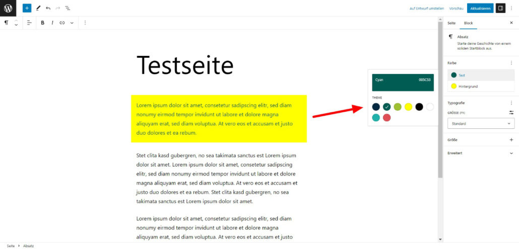 Eigene Farbpalette für das WordPress Twenty Twenty-One Theme verwenden