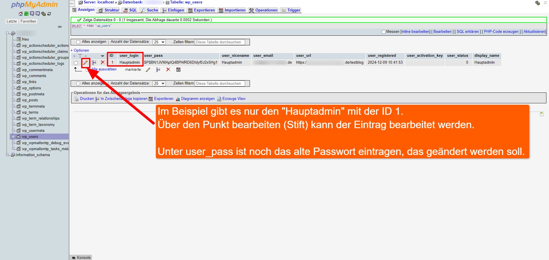 Wordpress Admin-Passwort vergessen? Per MySQL zurücksetzen