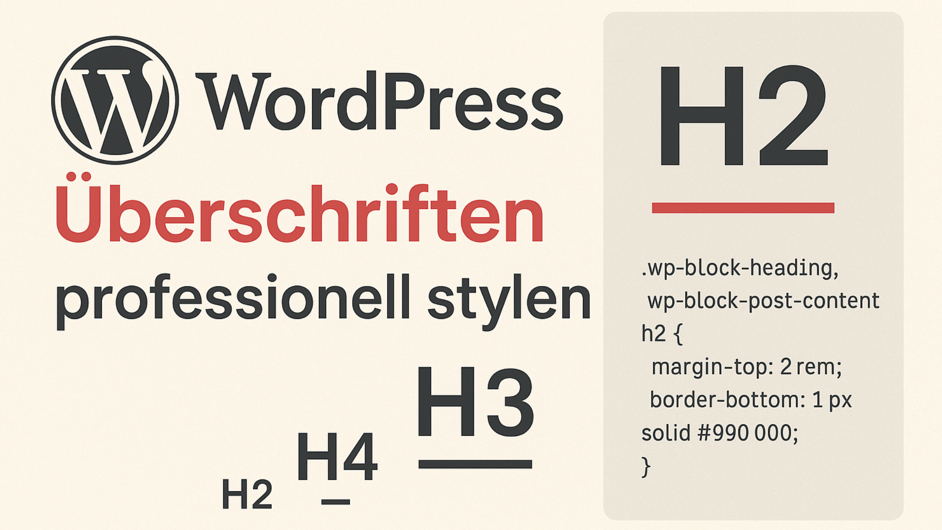 WordPress Überschriften lassen sich mit CSS professionell stylen